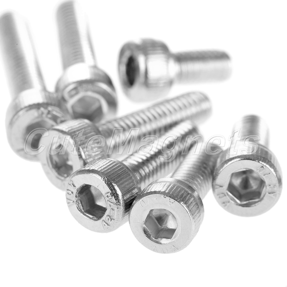 50pcs M4 630mm Allen Key Bolts Screw Silver Stainless Steel Hexagon