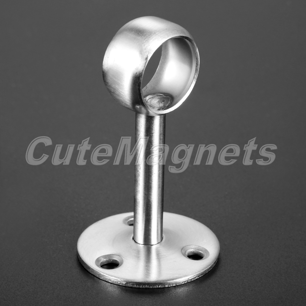 Stainless Steel Centre Bracket Wardrobe Hanging Clothes Rod Rail End Support 1x - Picture 11 of 12