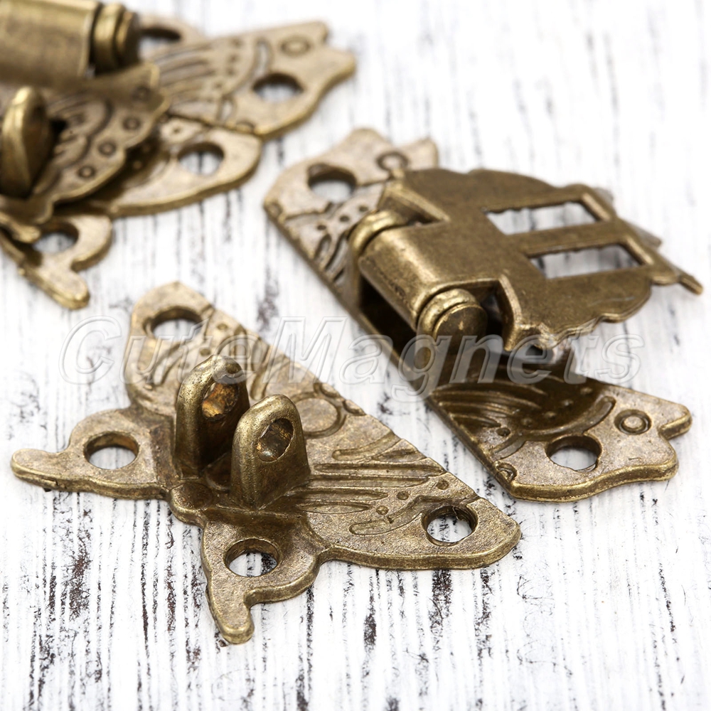 Antique Style 2pcs Decorative Butterfly Jewelry Box Clasp Hasps Latch