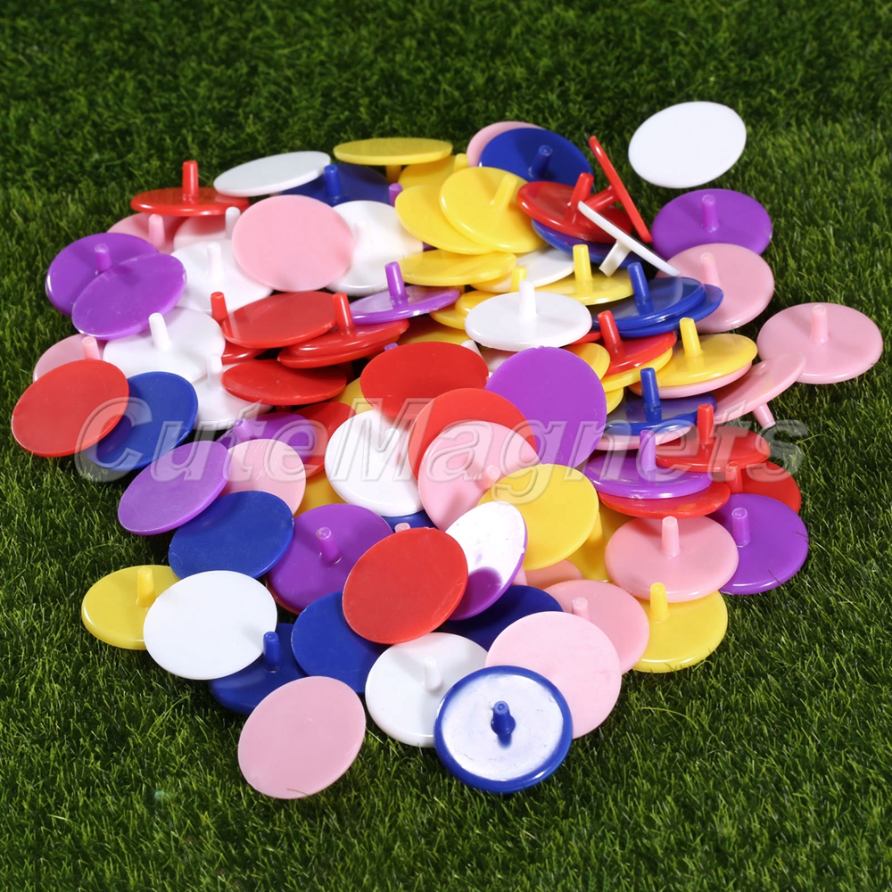 Pack 100pcs Round Plastic Assorted Golf Ball Marker 24mm Golf Games